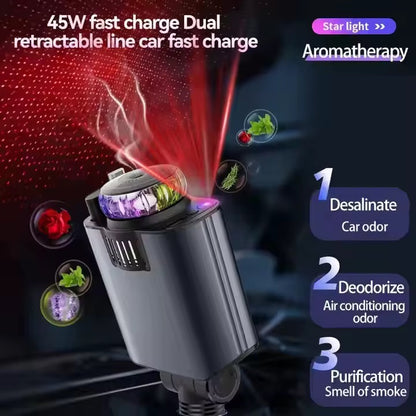 5 en 1 معطر سيارة انارة سقف مدمج مع شاحن متعدد الوظائف